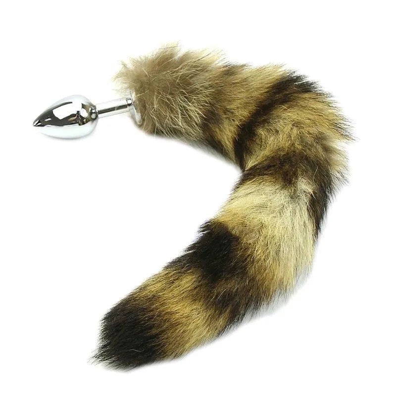 Cola de Mapache con Plug Anal Metálico, Talla M